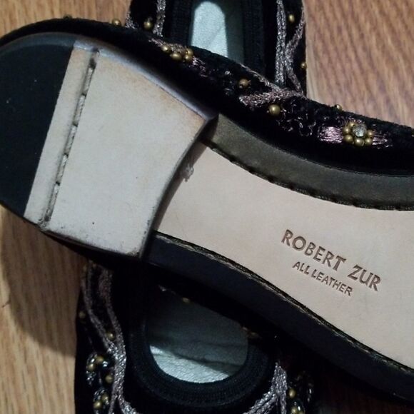 Robert Zur Embroidered Studded Flats - Picture 3 of 5
